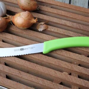 Brötchenmesser 6244 mit Wellenschliff und Griff in lime-green